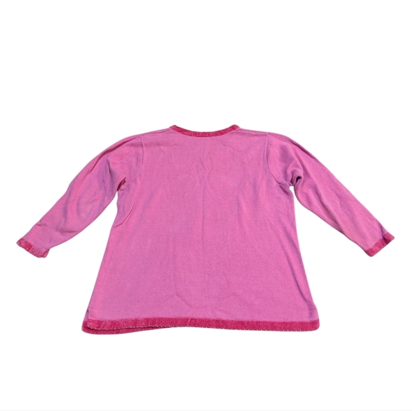 Quacker Factory Pink Beaded Embroidered Snowman 1X Ugly Christmas Sweater - Picture 2 of 6